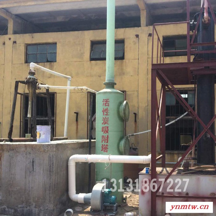 河北中富 小型燃煤锅炉用玻璃钢锅炉脱硫除尘器湿式喷淋水膜黑烟废气净化塔 活性炭吸附塔  除尘器厂家供应图2