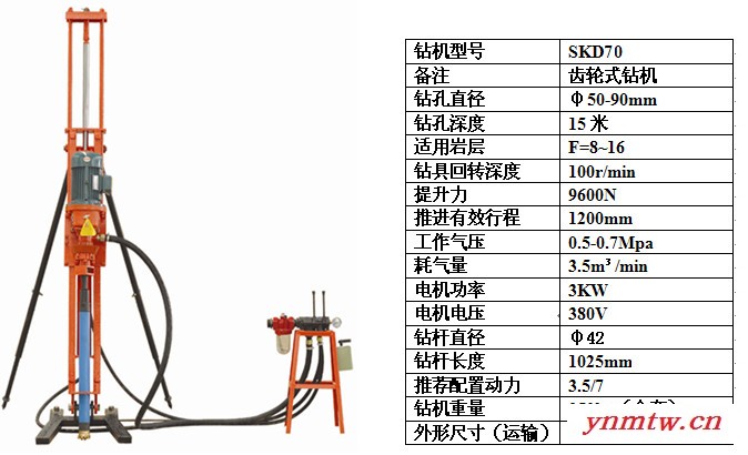 简易潜孔钻，湖北黄石首开70潜孔钻机 支腿式70潜孔钻 支架式潜孔钻 三角架式潜孔钻 小潜孔钻图7