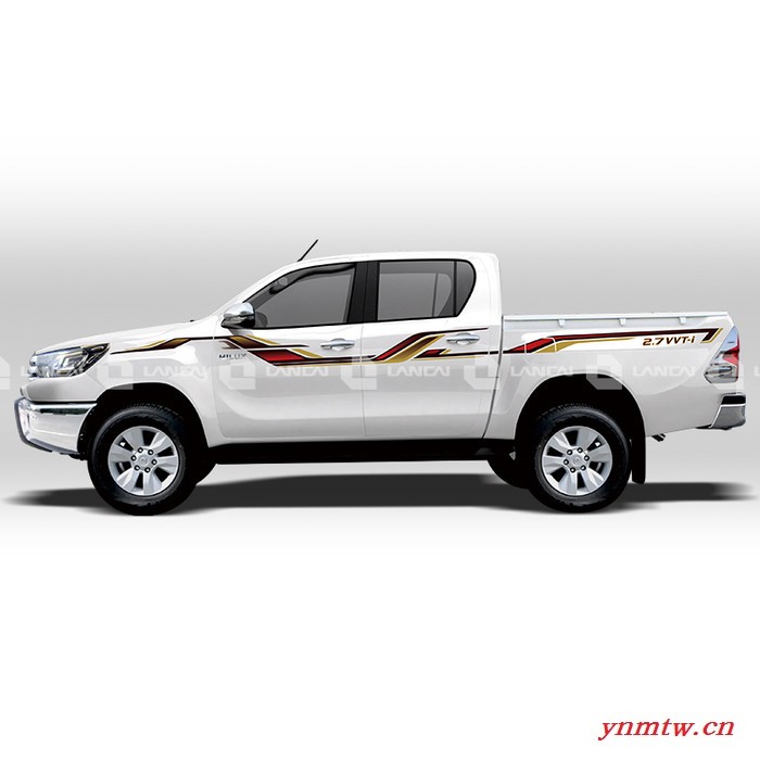 HILUX皮卡车贴 出口VIGO坦途陆巡汽车拉花海拉克斯车身彩条图2