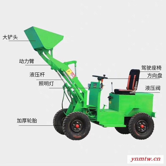 品悦机械 12马力四驱柴油四轮装载机 柴油推土车 小型建筑铲车 电瓶装载机 **图3