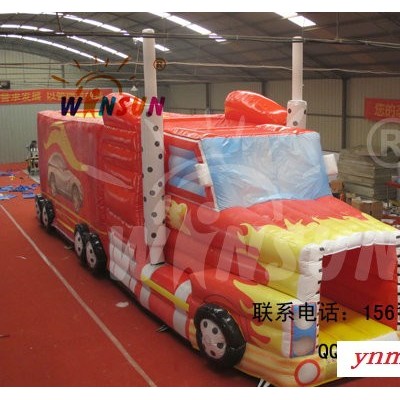 直销威顺wsp-077充气卡车闯关设施，定制儿童充气冲关游乐设施