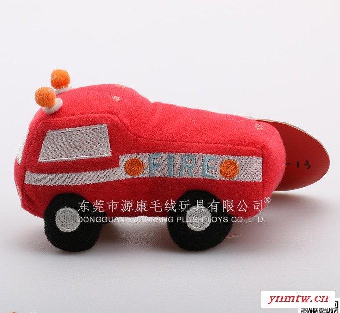 毛绒玩具红色小卡车公仔 红色消防汽车玩具 可来图来样订制