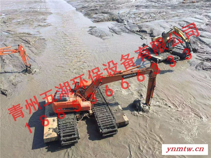 上海五湖厂家河道挖掘机，湿地挖掘机生产商直销图2