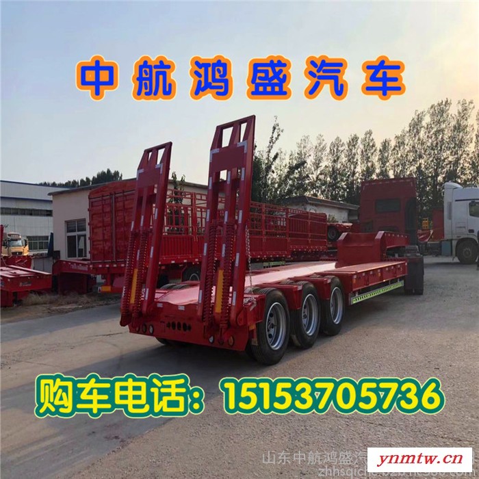 推土机专用低平板半挂车 液压爬梯低平板半挂车11米价格图7