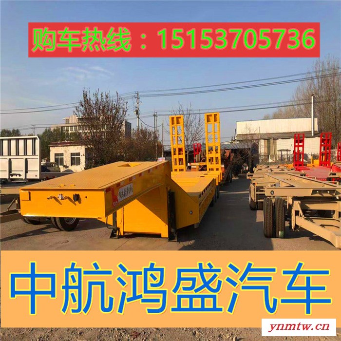 推土机专用低平板半挂车 液压爬梯低平板半挂车11米价格图3