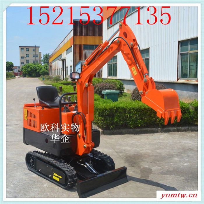 欧科专业生产挖掘机  轮胎式小型挖土机 小型手动挖沟机 湿地推土机图1