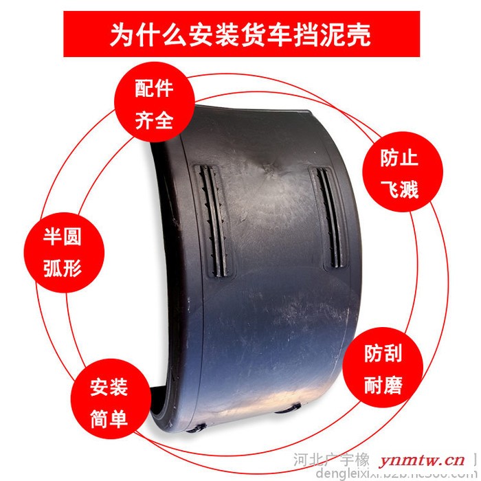 广宇橡塑 半圆挡泥板货车卡车挂车塑料挡泥罩冷藏车单双轮挡泥板图5