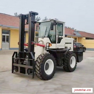 越野叉车JDY-6T适用于泥泞道路鹅卵石道路6吨升高6米的越野叉车