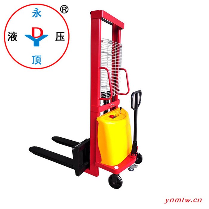 半电动堆高车 1吨叉车 电瓶堆高叉车 高承载能力叉车 提升1.6米手推电升堆高车图4