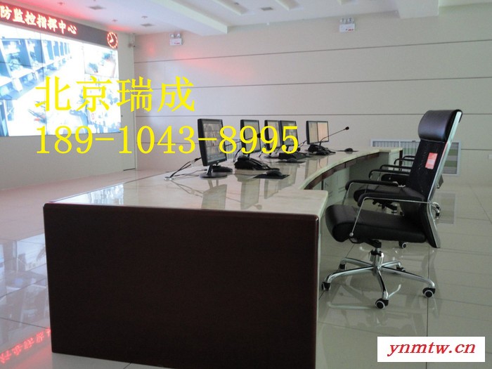 **监控操作台 双联 远程无线控制台厂家 安防集成系统监控台 弧形图4