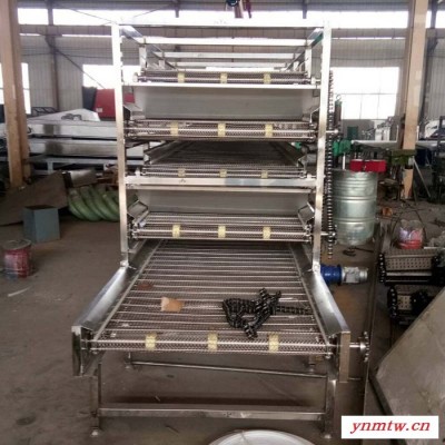 食品烘干冷却线不锈钢多层网带输送机果蔬加工用网带式多层输送机
