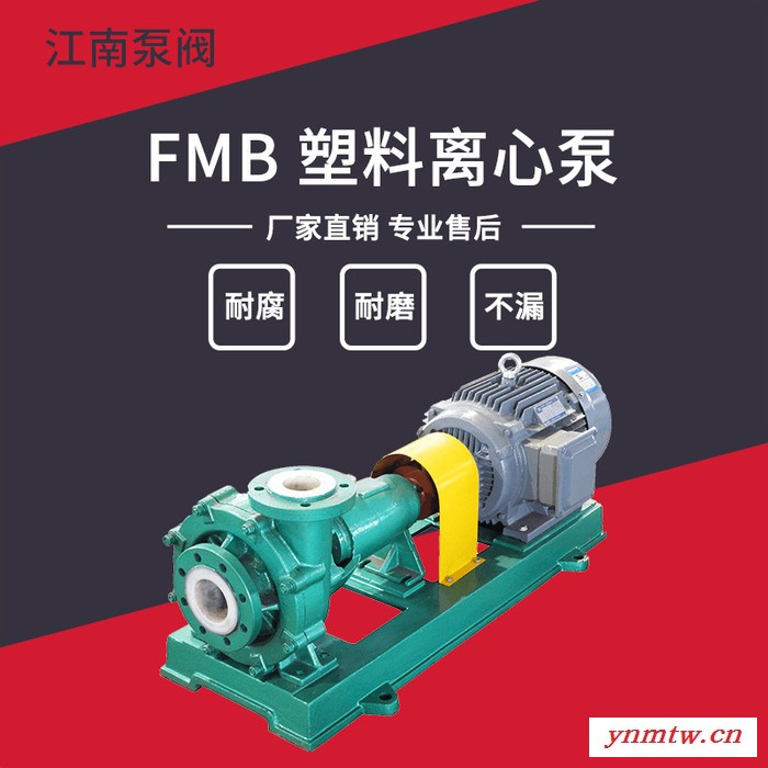 JiangNan/江南泵业 卧式工程塑料离心泵 压滤机颗粒入料泵 料浆泵 FMB65-50-125图2