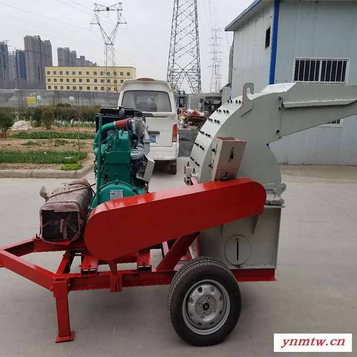 华轩树根综合破碎机园林树枝粉碎机 圆筒木材粉碎机