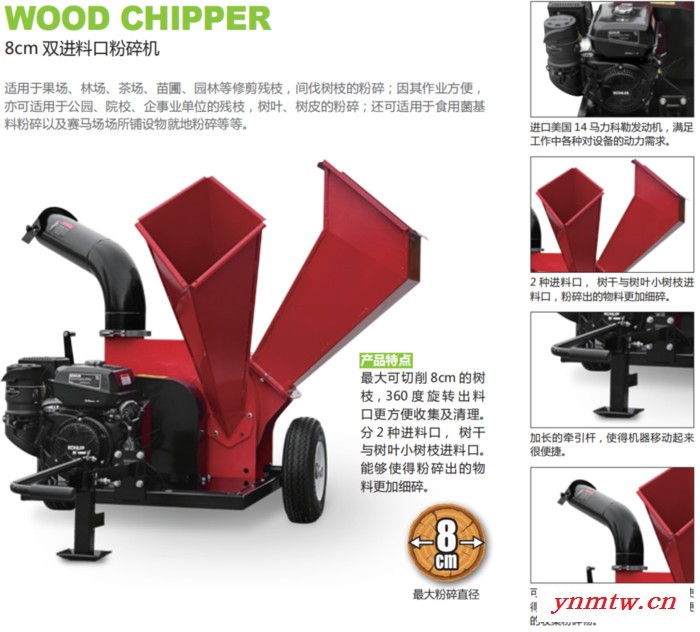 中绿汽油树枝粉碎机 破碎机 中绿双进料口粉碎机  树枝破碎机  树叶粉碎机 汽油树叶破碎机图4