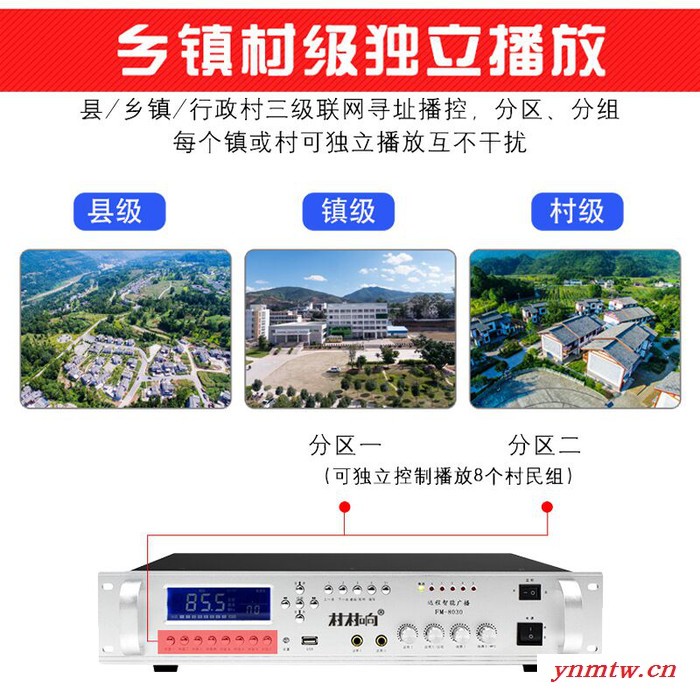 村村通无线广播远程智能系统套装喇叭公共农村调频发射机应急预警 农村无线广播图5