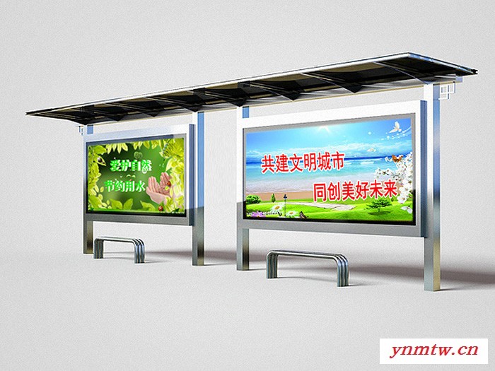 【飞通候车亭】公交站候车亭滚动灯箱系统阅报栏广告换画灯箱配件系统无线同步图6