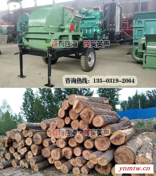 多功能木材木屑树枝粉碎机 柴油大型移动式碎木机园林木头破碎机 秸秆粉碎机  **图8