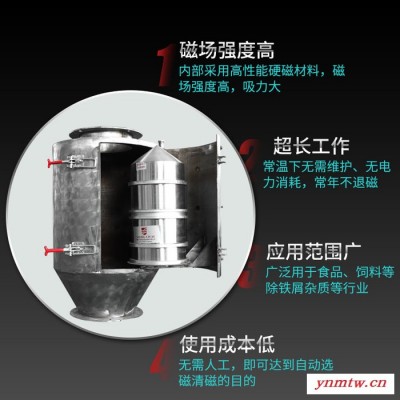 新恒富饲料筛选用永磁筒 除铁器永磁筒结构 永磁湿式筒式磁选机 破碎机饲料机械永磁筒