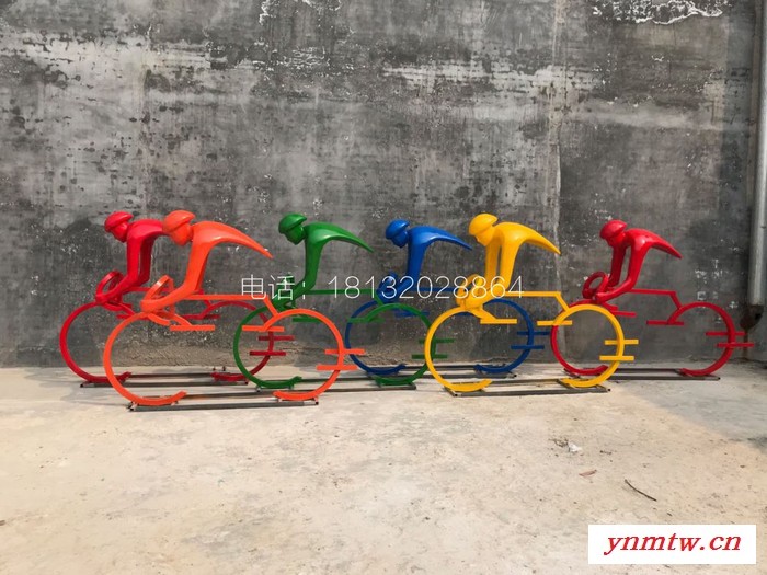 骑车人雕塑 抽象玻璃钢雕塑图5
