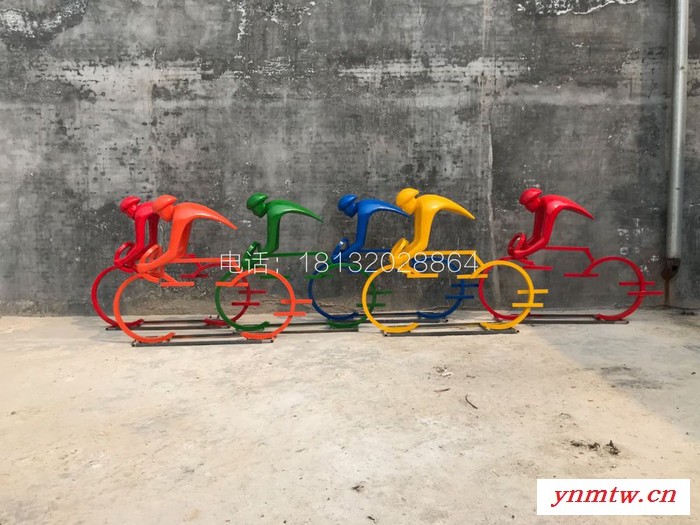 骑车人雕塑 抽象玻璃钢雕塑图3
