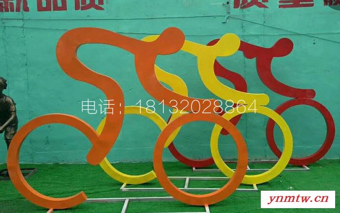 骑车人雕塑 抽象玻璃钢雕塑图4