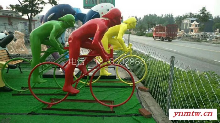 骑车人雕塑   抽象玻璃钢雕塑图3