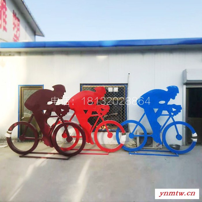 骑车人雕塑   抽象玻璃钢雕塑图5