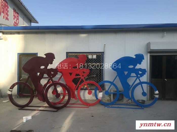 骑车人雕塑   抽象玻璃钢雕塑图4