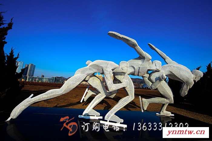 新疆康大雕塑 人物骑车人雕塑骑单车独轮车抽象人自行车雕图2
