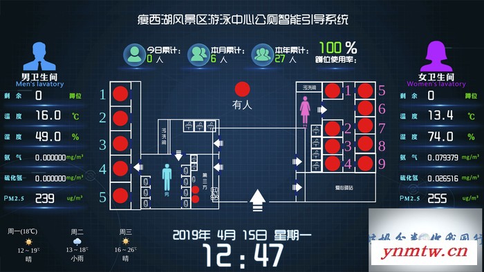 厕位有人无人红外光电状态传感器蹲位无线感应器智慧公厕系统图7