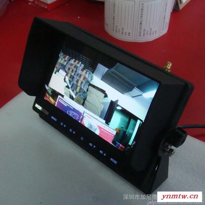 加尼鹰7寸车载无线显示器+大巴夜视防水摄像头/2.4G无线配对监控视频系统套装/液晶显示屏/高清/仓库推高车高位重型叉车图3