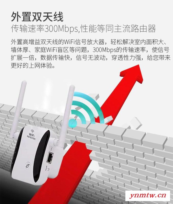 NBKEY2020新款升级版WIFI信号放大器无线信号增强器300M无线中继器WIFI扩大器穿墙王路由器网络通讯设备图2