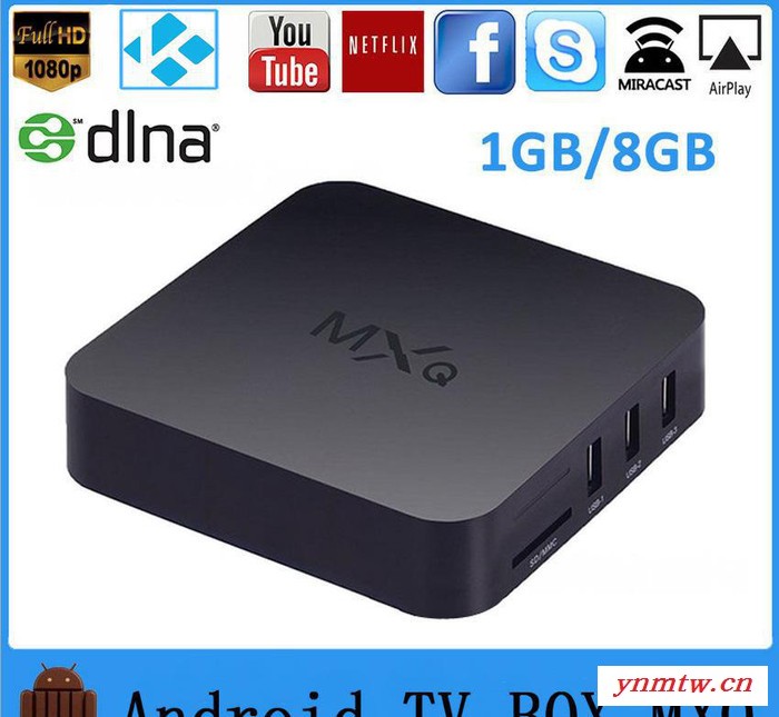 四核安卓智能系统无线网络**高清播放器mxQ OTT TV