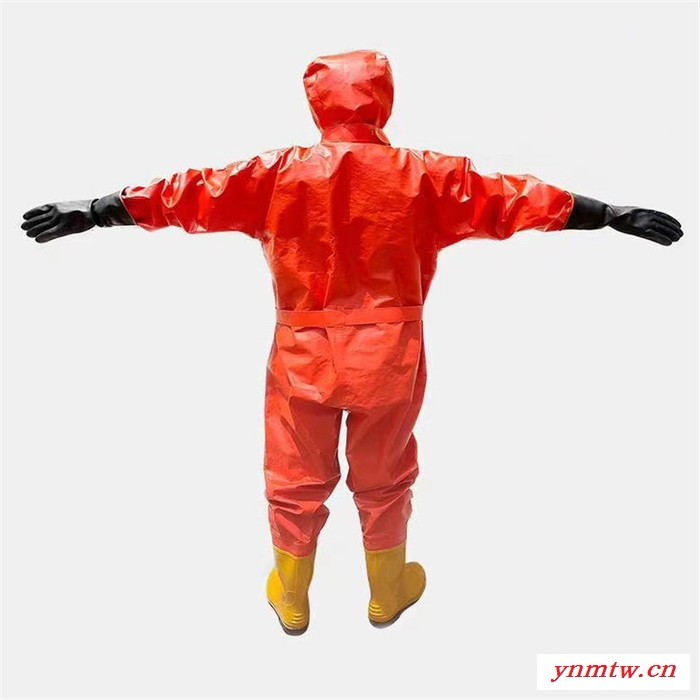 轻型防化服 简易连体带帽防尘毒液氨酸碱腐蚀防化服半封闭式 空气呼吸器图2