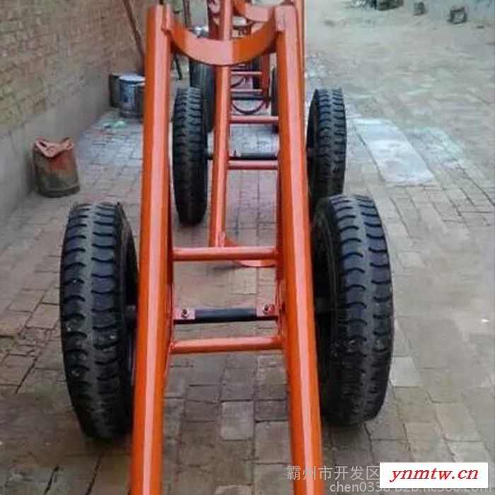 济南市500飞机轮胎线杆运输车辆 人推运杆 车 立安电力生产线杆运输车