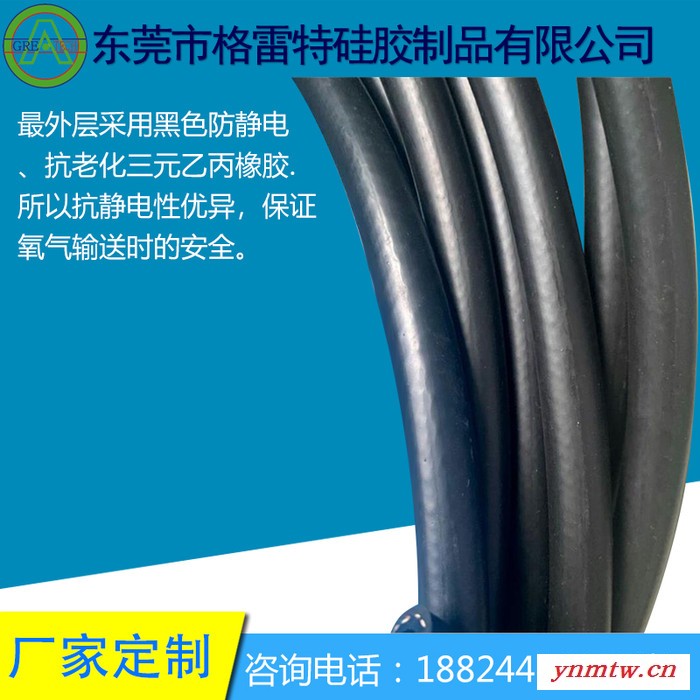 GREATFLEX 黑色 RB 编织 防毒面具呼吸器软管 厂家图3