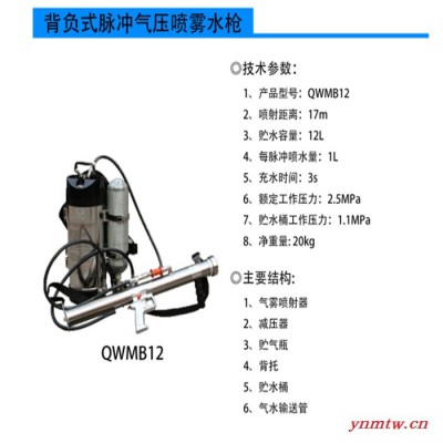 矿用高压脉冲灭火装置 推车式脉冲气压喷雾水枪 **