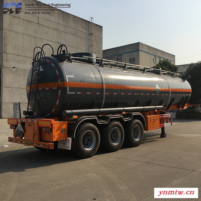 销售钢衬塑半挂车 钢衬塑运输罐 衬塑罐体渗漏报警装置图3