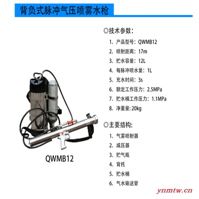 矿用高压脉冲灭火装置 推车式脉冲气压喷雾水枪现货图4