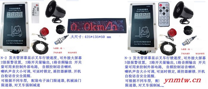 安装叉车超速报警器 叉车限速报警器 叉车限速装置 叉车防撞系统 叉车报警灯图1