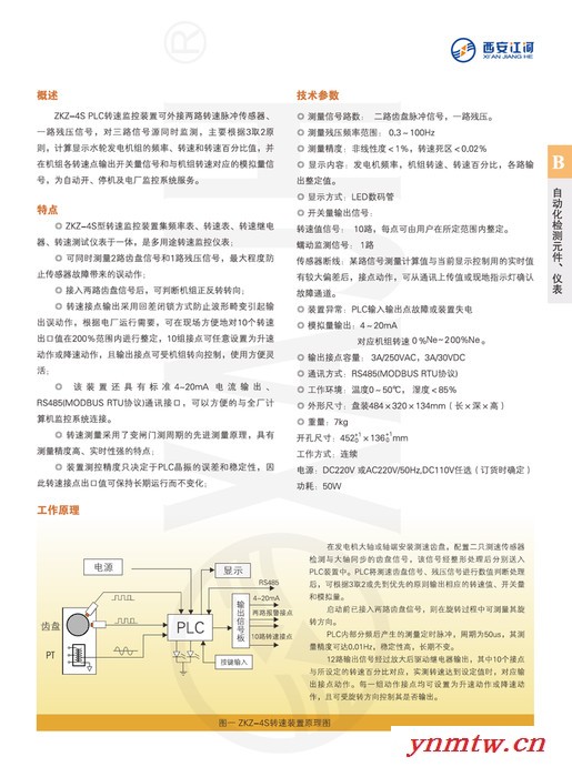 西安江河  ZKZ-4S PLC转速监控装置   在机组各转速点输出开关量信号和与机组转速对应的模拟量信号为自动开停图4